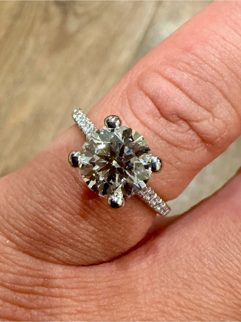 VERRAGIO 18K White Gold Lab Grown Diamond Engagement Ring